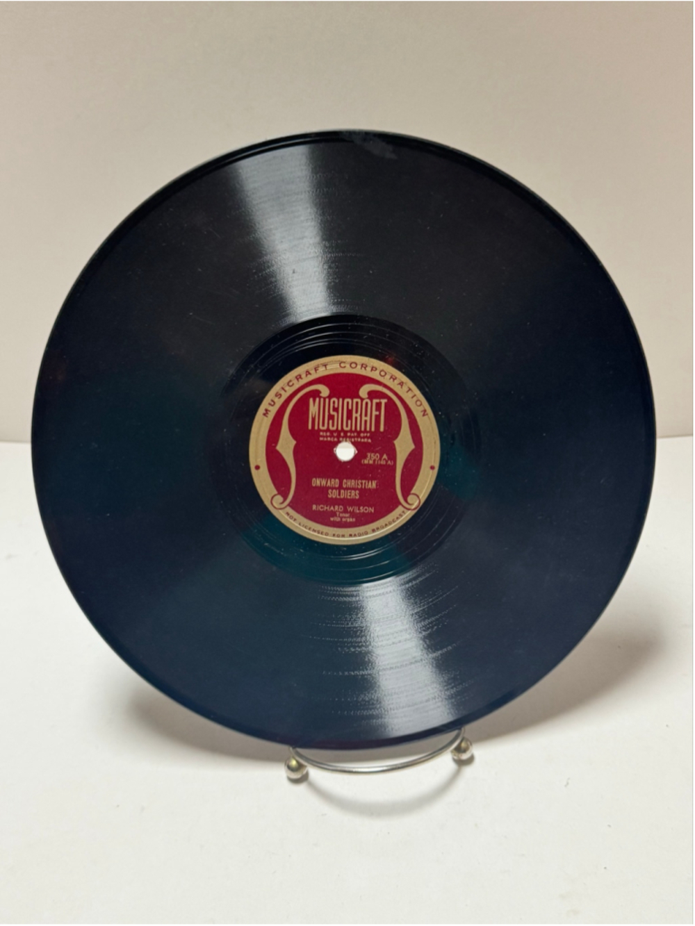 Musicraft Corp Shellac 78 Rpm Record Onward Christian Soldiers by Richard Wilson